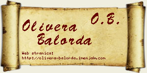 Olivera Balorda vizit kartica